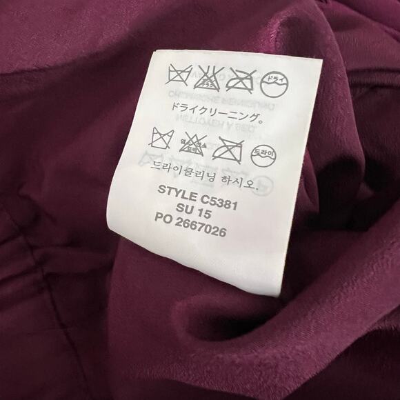 J Crew Silk Jumpsuit 8 Berry Strappy Purple Straight Leg V-Neck High Waist Chic - Picture 9 of 12